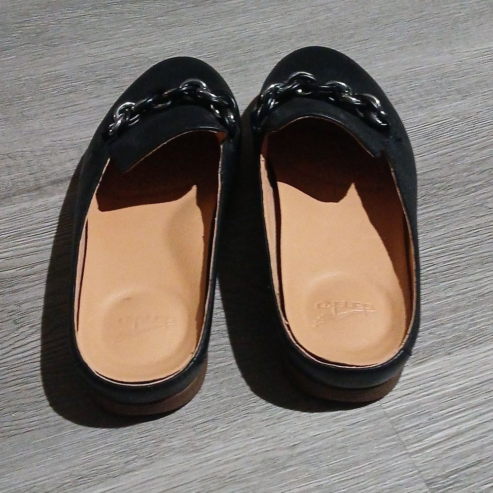 DANSKO Leora Nappa Leather Comfort Mules Black with Chain Detail Sz 37 NWOT - Picture 5 of 8